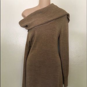 Cute and warm beige sweater dress.